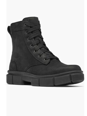 SOREL Explorer Black Lace-Up Side Zip Water Resistant Combat Boot-Sz 8.5 Lk New